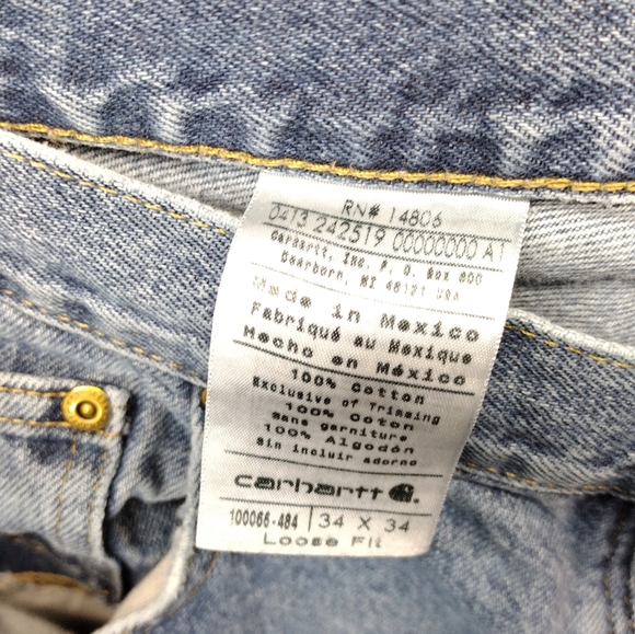 Carhartt Men's Loose Fit Denim Jeans l Size 34x34 l Original Fit - Picture 11 of 11